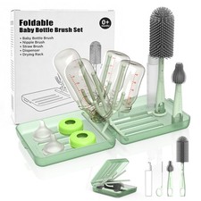 Goupillon Biberon Silicone, Kit Nettoyage Voyage INCL. Brosse pour Biberon