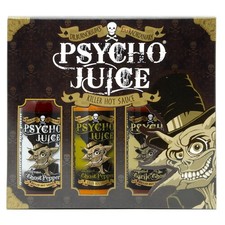 Extra Hot Chilli Sauce Gift Set Psycho Juice Extreme Ghost Pepper,Mustard,Garlic