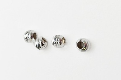 INWARIA Facettierte Mini Perle Ø 2,5 mm 925 Silber DIY Schmuckperle, Loch 1,2 mm