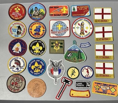 Vintage Boy Scout Patch Lot 28 BSA NESA Eagle Camporee San Diego - 1970s-80s