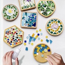 DIY Mosaic Coaster & Tray Kit for Adults | Kids Craft Set, Make Your Own Art and