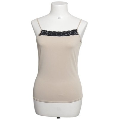 Tank­top, Größe: S, Beige/Schwarz, Einfarbig, Damen #jYC