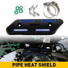 Aluminum Exhaust Muffler Heat Pipe Shield Cover Protector Blue Fits Motorcycle