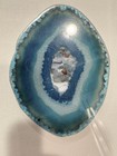Blue Agate Geode Shadow Box Display Framed Crystal Slice Modern Coastal Decor — photo 3