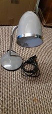Retro Vintage Gooseneck Flexible Grey and Chrome Desk Lamp Table Bedside Lamp