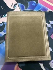 Vintage Vitronic Wallet Beige Brown Suede Leather 9 Card Slots Paisley Lining