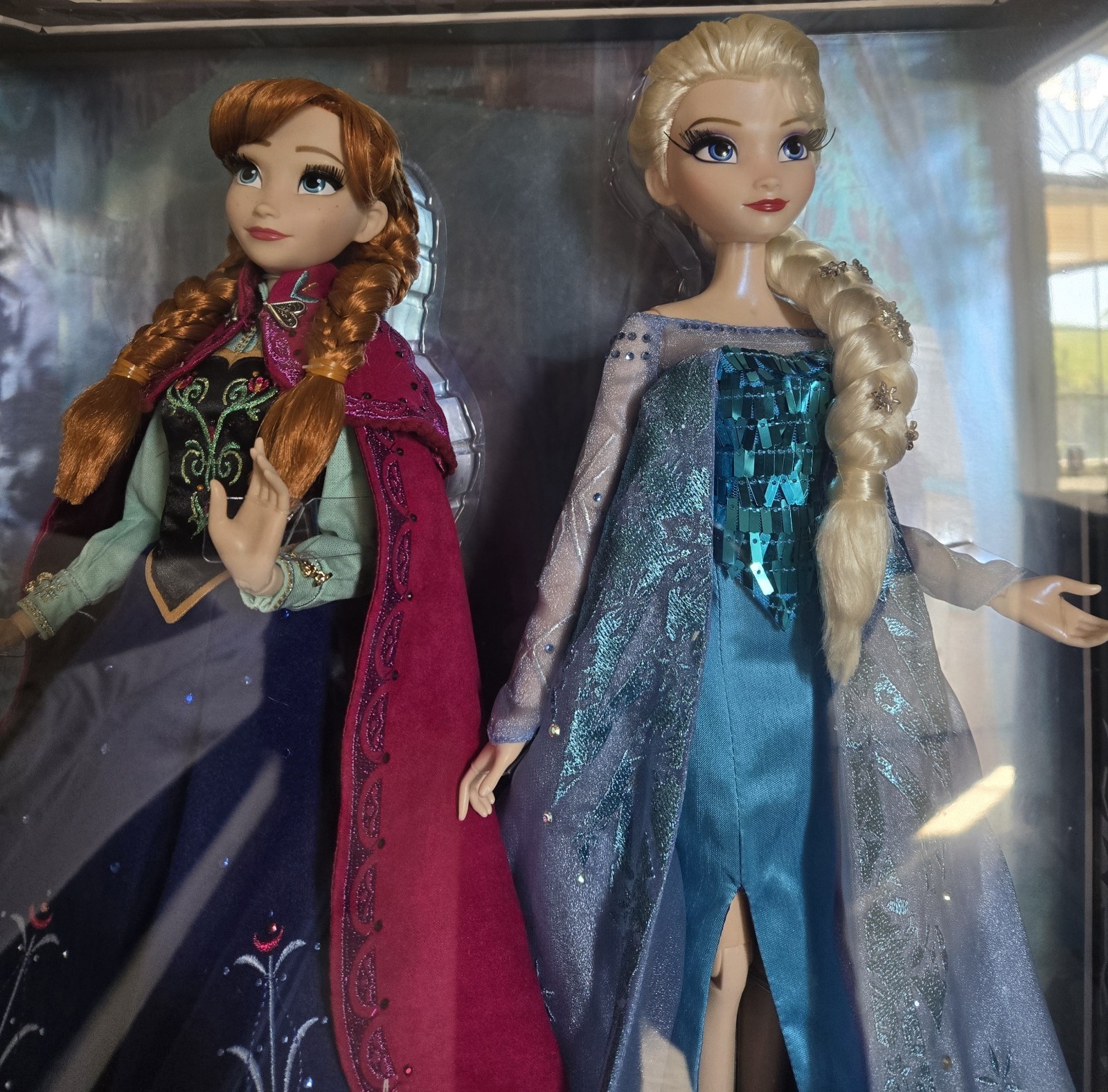 Disney Limited Edition Doll Set Frozen 10th Anniversary Anna And Elsa 17” LE
