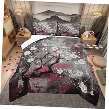 Modern Abstract Art Size Comforter Set,Pink Gray Painting Full Gray Pink