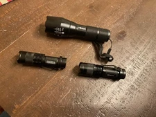 Lot of 3 Mini Flashlights LED Waterproof Tactical Flashlight with Clip / Lanyard