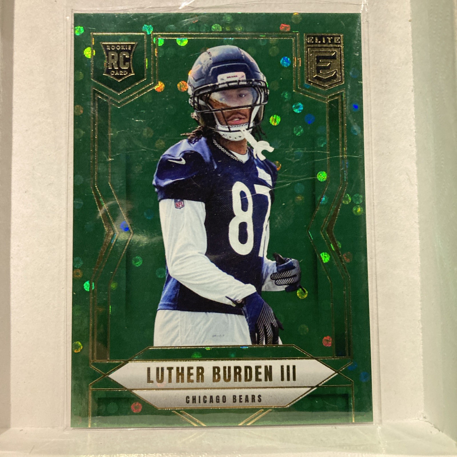 2025 Panini Donruss Elite Luther Burden III Rookie Green Disco Chicago Bears 118