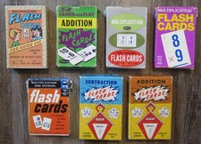 Vintage Math Flash Cards lot Addition Multiplication Subtraction Division