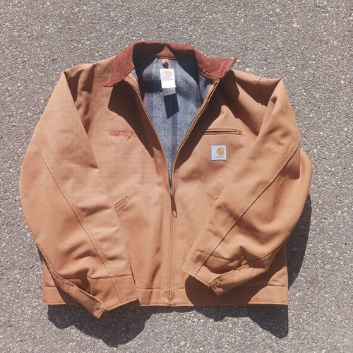 Vtg New Deadstock Carhartt JO1 BRN Detroit Blanket Lined Jacket 50 Regular USA