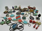 Vintage to Now Sterling Silver 925 Resell Pendant Bracelet Ring Chunky Stone Lot