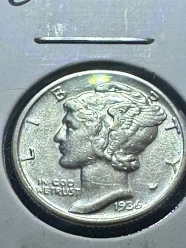 1936 Mercury Dime Silver About Uncirculated Strong Detail Nice Luster