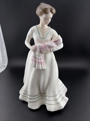 Royal Doulton Figure  Christening Day  HN 3211 Blue Baby Mother 8.5  Tall Xcell