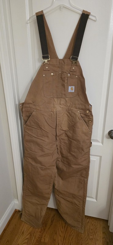 Carhart 44X32 BRN Insulated Double Knee Duck Bib Overalls