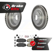 Front Coated Disc Brake Rotors Ceramic Pad Kit For 2009-2019 Toyota Corolla 1.8L