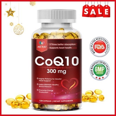CoQ10 Coenzyme Q-10 Coenzyme 300mg Capsules BIOPERINE Antioxidant Heart Energy
