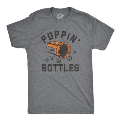 Mens Poppin Bottles T Shirt Funny Rx Medicine Pill Container Drug Joke Tee for