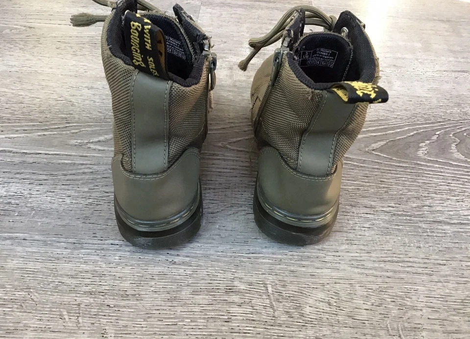 Dr. Martens Peines Verdes Poli Talla 3 / EU 34 Informales Botas de Combate al Tobillo Jóvenes Niños Foto 3 de 4