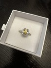 Yellow Cubic Zirconia & .925 Sterling Silver Ring Sz 8 SR $172 — photo 1