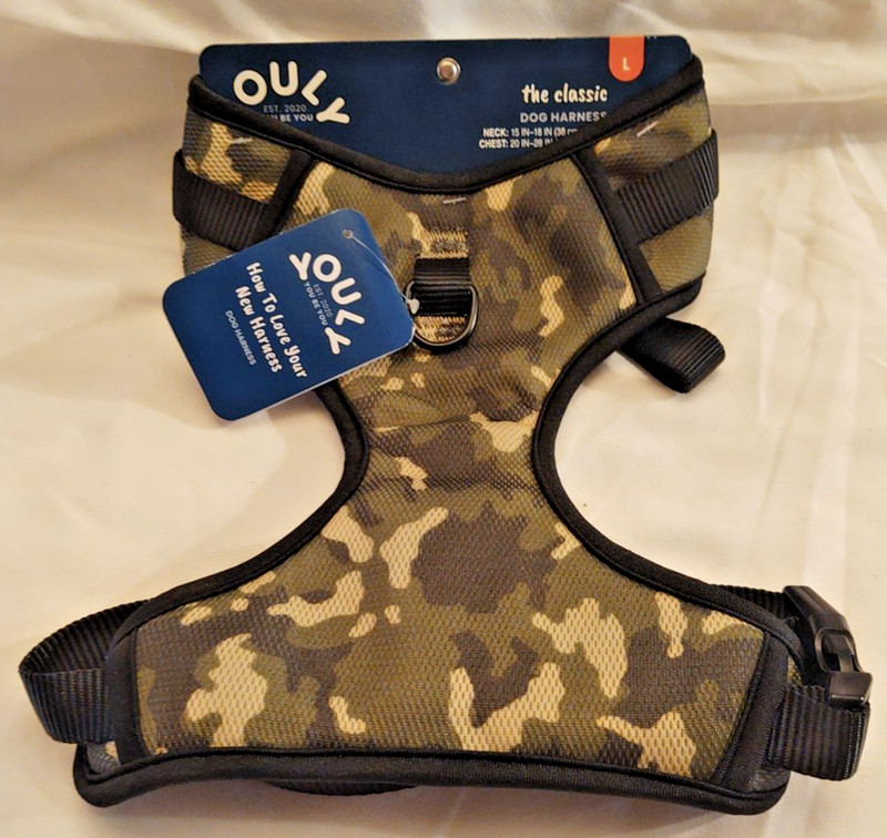YOULY The Classic Camo Dog Adjustable Harness Large Chest 20"-28" Neck 15-18 NEW