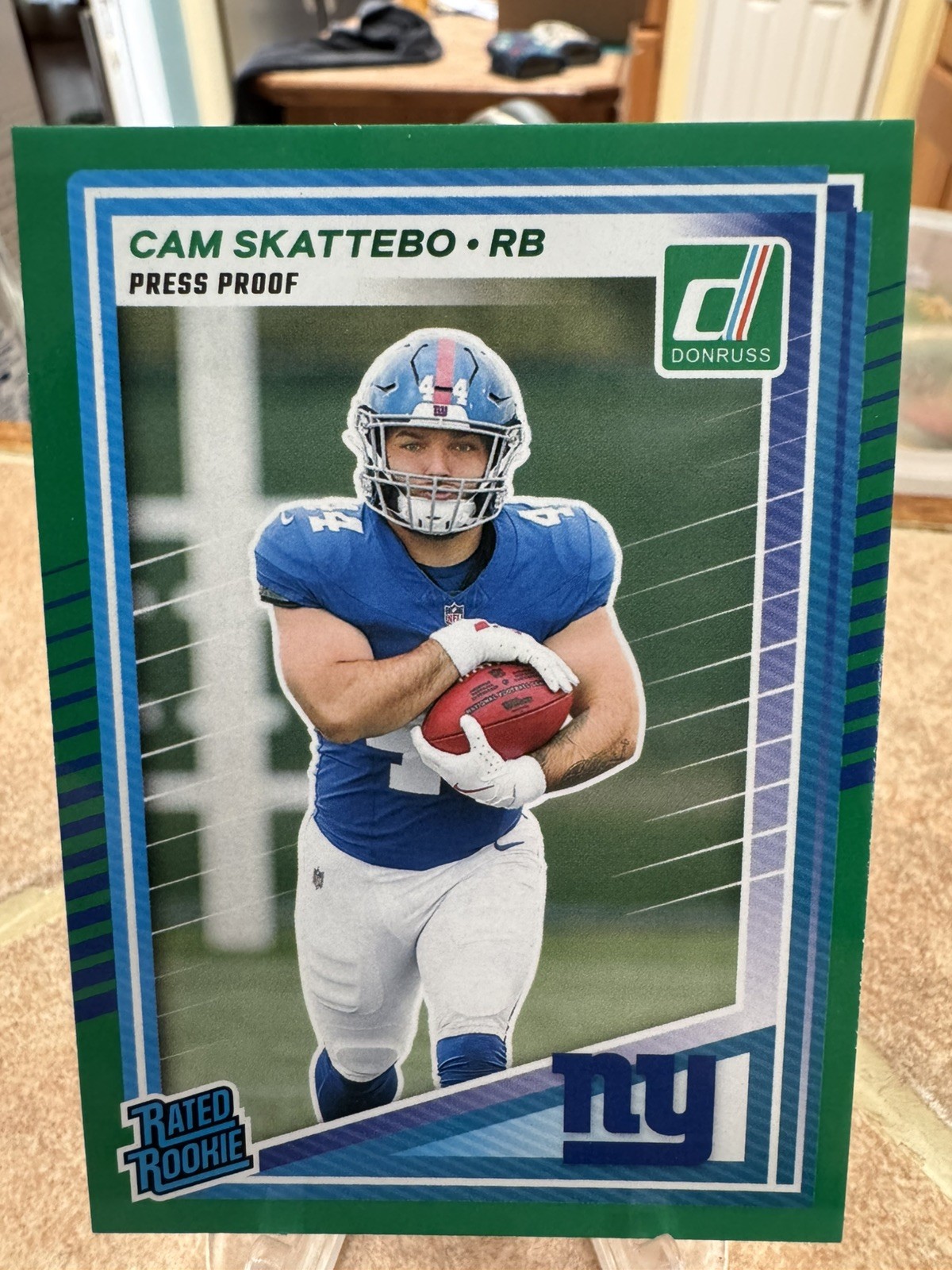 Cam Skattebo RC 2025 Donruss Green Press Proof Rated Rookie #302 Giants