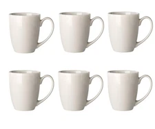 6-Set 13 Ounce Grey Porcelain Mugs Tea and Coffee Mug Set for Home Office