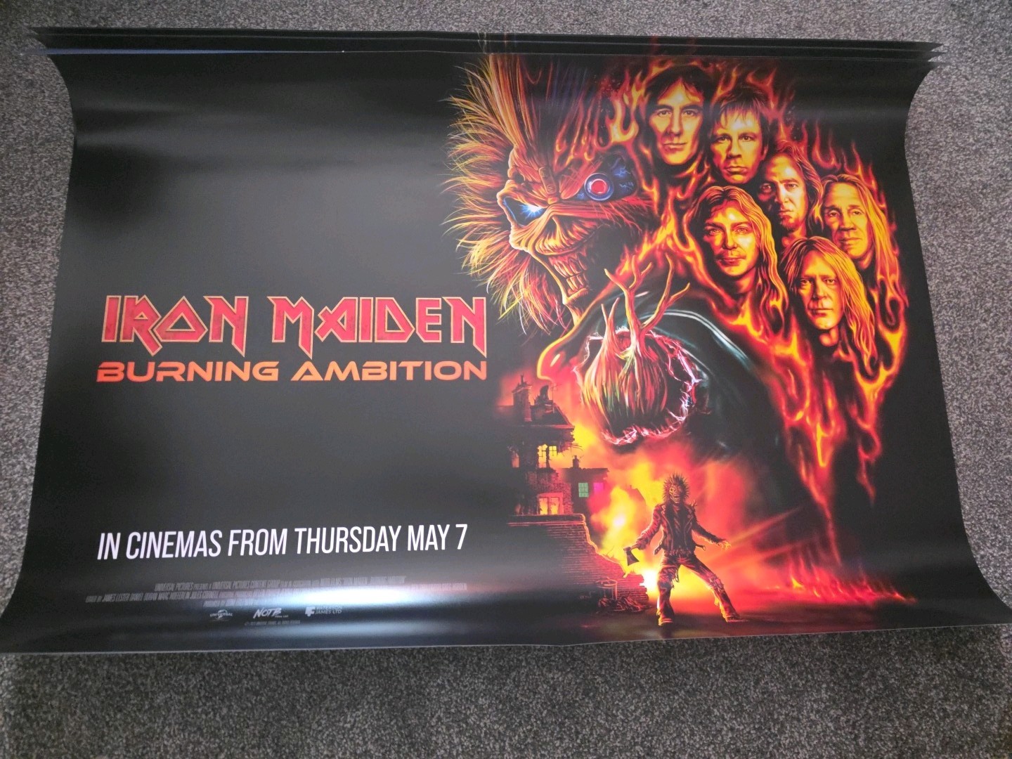 Iron Maiden-Burning Ambition 30"-40" UK Original Quad Cinema Poster