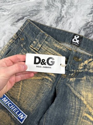 パンツ 00s dolce&gabbana flare damaged denim Vintage Dolce & Gabbana Big Logo Flared Jeans Denim Women Size 27