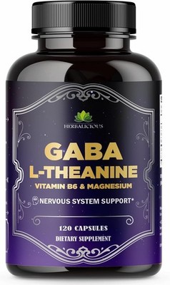GABA Supplement with L-Theanine & Magnesium Calm, Focus & Stress Relief Support