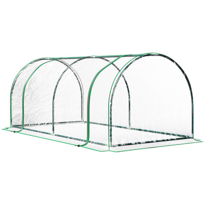 Tunnel Gewächshaus klar PE Abdeckung Stahlrahmen 200x100x80cm tragbar Garten Terrasse