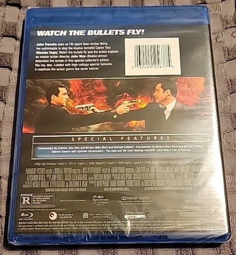 NEW Face/Off (Blu-ray, 1997) John Travolta, Nicolas Cage, John Woo, SEALED - Picture 2 of 5