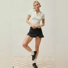 Umbro for UO NWT Women's Size Large Black Skort Logo Side Stripe Tennis Preppy