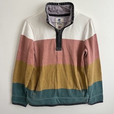 Fat Face The Airlie Sweatshirt Striped Jumper Cotton 1/2 Zip - Women's Size 10
