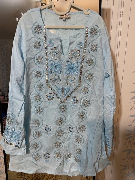 Women Cotton On Embroidered Shirt Navy Cotton 36 /