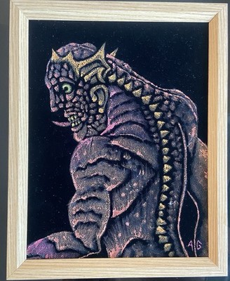 Andrew Goldfarb Black light Felt Original Art Ogner Stump s One Thousand Sorrows