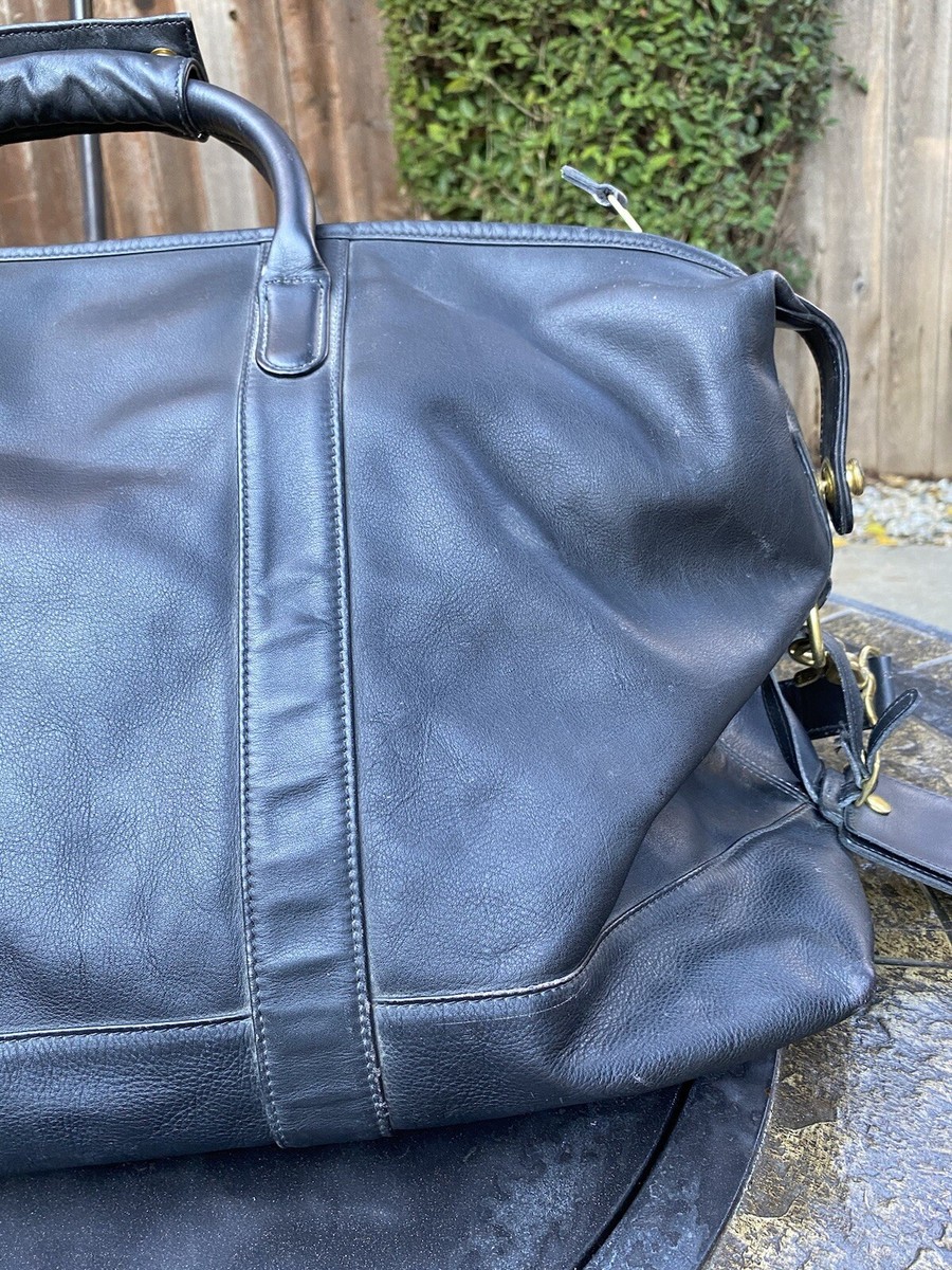 COACH x LEXUS Black Leather Duffel Travel Bag Large USA Made