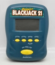 Pocket Blackjack 21 Electronic Hand Held Game Radica 1997 Tested Working