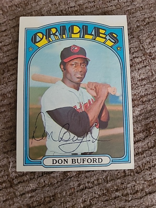 1972 Topps Don Buford Card #370 Autograph Signed Baltimore Orioles 