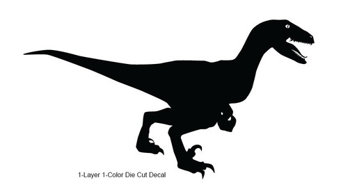 Dinosaur - Walking Velociraptor #5 - Jurassic Period - 4-21" wide - DieCut Decal - Picture 12 of 24