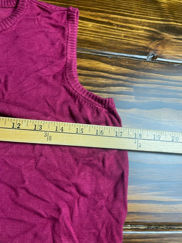 Suéter Merona, Para Mujer Talla Mediana, Borgoña, Sin Mangas, Chaleco, Pullover Foto 4 de 4