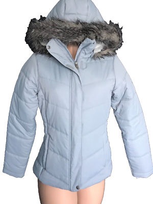 LN! Columbia Women's blue down puffer coat with faux fur hood