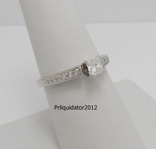 1/2CT Natural Princess Diamond Engagement Wedding Bridal Ring 14K White Gold