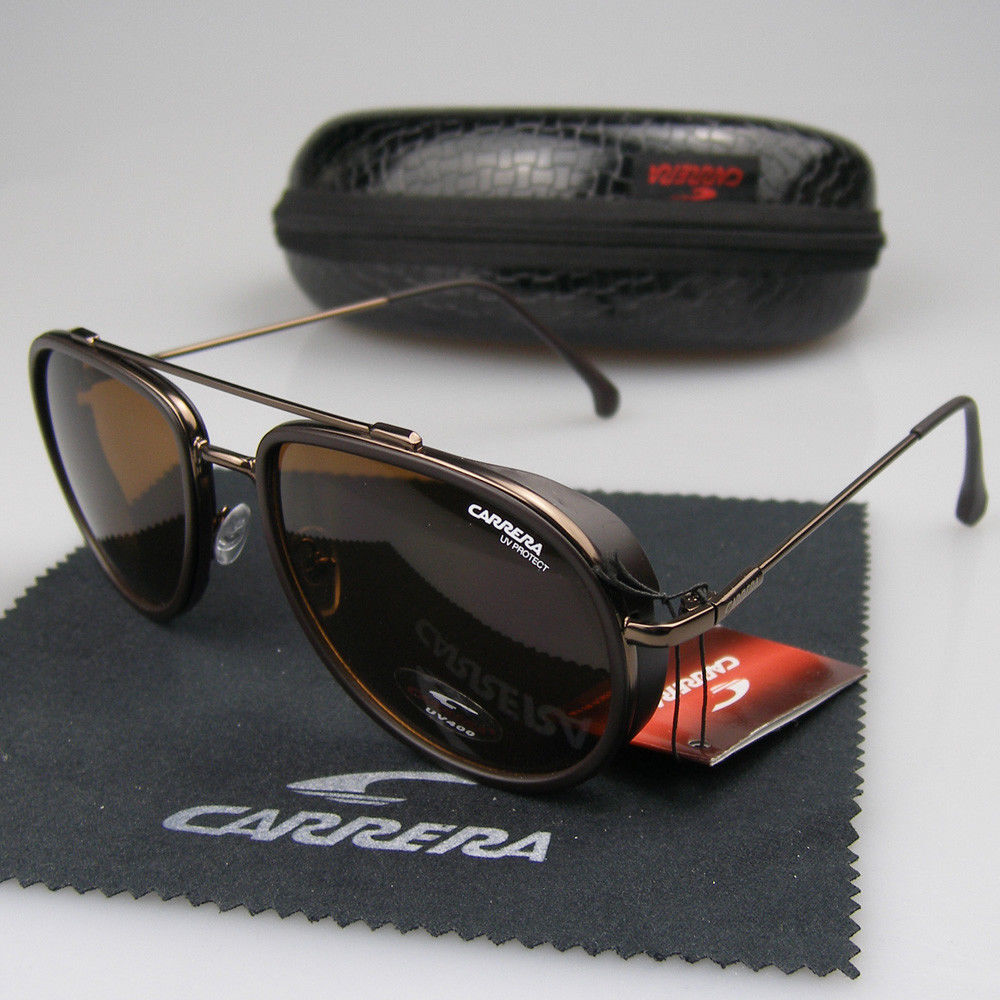 Men Women Retro Sunglasses Windproof Matte Frame Carrera Glasses+Box eBay