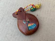 VINTAGE CASTANET CARVED WOOD SPANISH HAND PAINTED