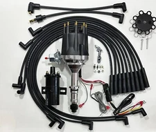 small cap BUICK 350 BLACK HEI Distributor + 45K COIL + 8mm USA SPARK PLUG WIRES