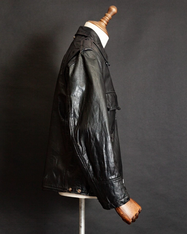 Chaqueta de cuero vintage de la policía americana con cremallera de garra EE. UU. años 70-80 Foto 4 de 4