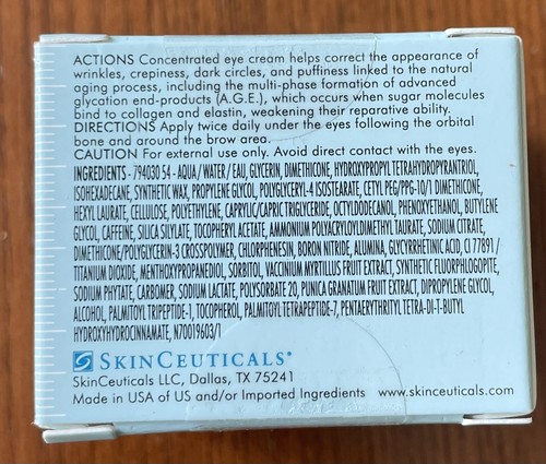 SKINCEUTICALS A.G.E AGE CREMA PARA OJOS AVANZADA *NUEVA* TAMAÑO COMPLETO .5 ONZAS CAJA SELLADA - Imagen 3 de 6