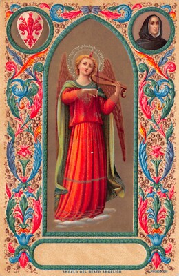 Christmas Wing Angel Fra Angelica Del Beato Angelico E Sborgi Vtg Postcard CP415